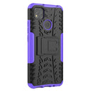 For Xiaomi Redmi 9C Tire Texture Shockproof TPU + PC Protective Case with Holder(Purple)