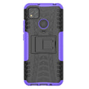 For Xiaomi Redmi 9C Tire Texture Shockproof TPU + PC Protective Case with Holder(Purple)