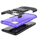 For Xiaomi Redmi 9C Tire Texture Shockproof TPU + PC Protective Case with Holder(Purple)