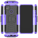 For Xiaomi Redmi 9C Tire Texture Shockproof TPU + PC Protective Case with Holder(Purple)