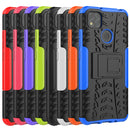 For Xiaomi Redmi 9C Tire Texture Shockproof TPU + PC Protective Case with Holder(Purple)