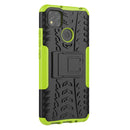 For Xiaomi Redmi 9C Tire Texture Shockproof TPU + PC Protective Case with Holder(Green)