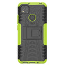 For Xiaomi Redmi 9C Tire Texture Shockproof TPU + PC Protective Case with Holder(Green)