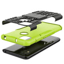 For Xiaomi Redmi 9C Tire Texture Shockproof TPU + PC Protective Case with Holder(Green)
