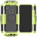 For Xiaomi Redmi 9C Tire Texture Shockproof TPU + PC Protective Case with Holder(Green)