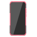 For Xiaomi Redmi 9C Tire Texture Shockproof TPU + PC Protective Case with Holder(Rose Red)