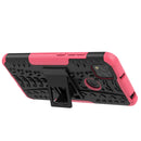 For Xiaomi Redmi 9C Tire Texture Shockproof TPU + PC Protective Case with Holder(Rose Red)