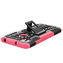 For Xiaomi Redmi 9C Tire Texture Shockproof TPU + PC Protective Case with Holder(Rose Red)