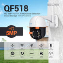 ESCAM QF518 5MP Smart WiFi IP Camera, Support AI Humanoid Detection / Auto Tracking / Dual Light Night Vision / Cloud Storage / Two Way Audio / TF Card, Plug:EU Plug(White)