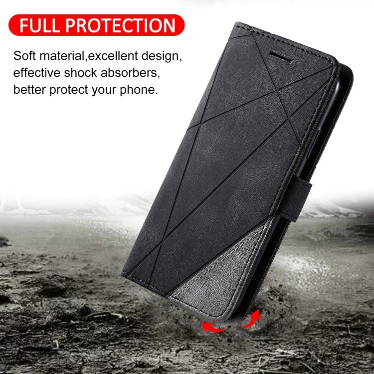 For Samsung Galaxy Note20 Ultra Skin Feel Splicing Horizontal Flip Leather Case with Holder & Card Slots & Wallet & Photo Frame(Black)