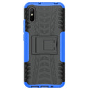 For Xiaomi Redmi 9A Tire Texture Shockproof TPU+PC Protective Case with Holder(Blue)