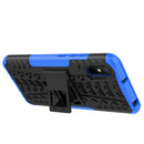 For Xiaomi Redmi 9A Tire Texture Shockproof TPU+PC Protective Case with Holder(Blue)