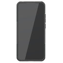 For Xiaomi Redmi 9A Tire Texture Shockproof TPU+PC Protective Case with Holder(Black)
