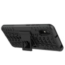 For Xiaomi Redmi 9A Tire Texture Shockproof TPU+PC Protective Case with Holder(Black)