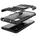 For Xiaomi Redmi 9A Tire Texture Shockproof TPU+PC Protective Case with Holder(Black)