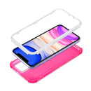 For iPhone 12 Pro Max 3 In 1 Dreamland PC + TPU Solid Color Transparent Border Protective Case(Pink)