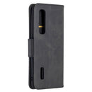 For OPPO Find X2 Pro Retro Lambskin Texture Pure Color Horizontal Flip PU Leather Case, with Holder & Card Slots & Wallet & Lanyard(Black)