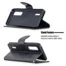 For OPPO Find X2 Pro Retro Lambskin Texture Pure Color Horizontal Flip PU Leather Case, with Holder & Card Slots & Wallet & Lanyard(Black)