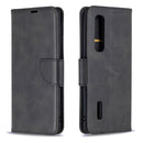 For OPPO Find X2 Pro Retro Lambskin Texture Pure Color Horizontal Flip PU Leather Case, with Holder & Card Slots & Wallet & Lanyard(Black)