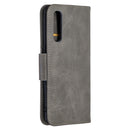 For OPPO Find X2 Neo Retro Lambskin Texture Pure Color Horizontal Flip PU Leather Case, with Holder & Card Slots & Wallet & Lanyard(Grey)