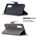 For OPPO Find X2 Neo Retro Lambskin Texture Pure Color Horizontal Flip PU Leather Case, with Holder & Card Slots & Wallet & Lanyard(Grey)