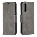 For OPPO Find X2 Neo Retro Lambskin Texture Pure Color Horizontal Flip PU Leather Case, with Holder & Card Slots & Wallet & Lanyard(Grey)