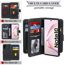 For Samsung Galaxy Note10 Multifunctional Magnetic Copper Buckle Horizontal Flip Solid Color Leather Case with 10 Card Slots & Wallet & Holder & Photo Frame(Dark Green)