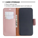 For iPhone 12 / 12 Pro Litchi Texture Pure Color Horizontal Flip Leather Case with Holder & Card Slots & Wallet & Lanyard(Rose Gold)