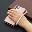 For iPhone 12 / 12 Pro Litchi Texture Pure Color Horizontal Flip Leather Case with Holder & Card Slots & Wallet & Lanyard(Rose Gold)