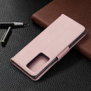For Samsung Galaxy Note20 Ultra Litchi Texture Pure Color Horizontal Flip Leather Case with Holder & Card Slots & Wallet & Lanyard(Rose Gold)