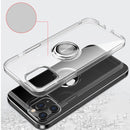 For iPhone 12 mini Transparent TPU Protective Case with Metal Ring Holder(Transparent)