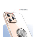For iPhone 12 mini Transparent TPU Protective Case with Metal Ring Holder(Transparent)