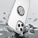 For iPhone 12 mini Transparent TPU Protective Case with Metal Ring Holder(Transparent)