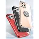 For iPhone 12 mini Transparent TPU Protective Case with Metal Ring Holder(Transparent)