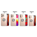 For iPhone 12 Pro Max Transparent TPU Protective Case with Metal Ring Holder(Transparent)