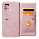 For Samsung Galaxy A31 / A315 Multifunctional Magnetic Copper Buckle Horizontal Flip Solid Color Leather Case with 10 Card Slots & Wallet & Holder & Photo Frame(Rose Gold)