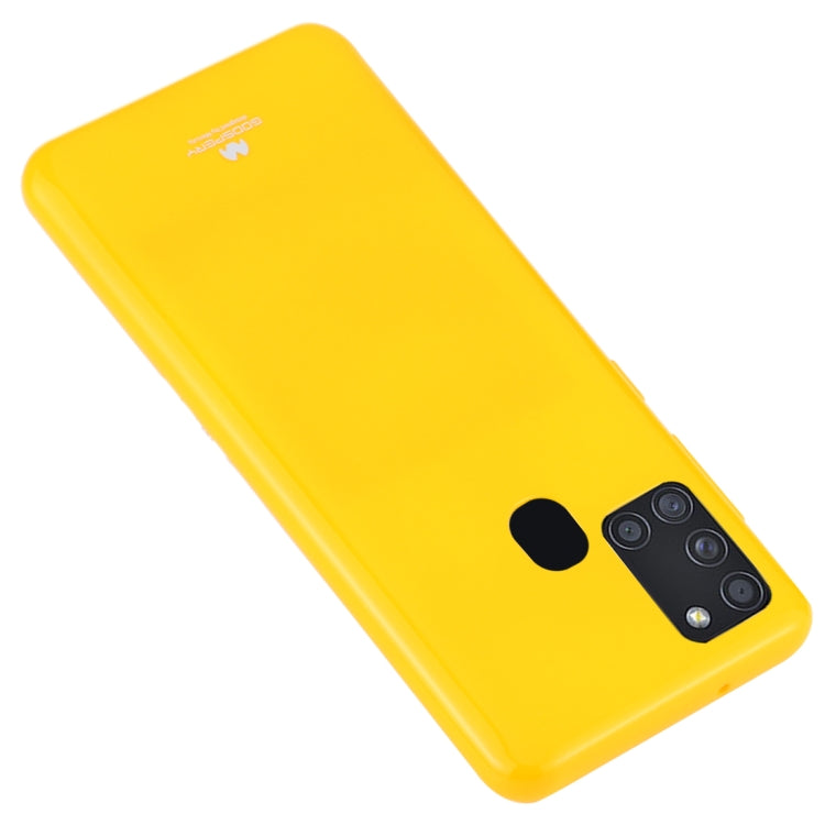 For Samsung Galaxy A21s GOOSPERY JELLY Full Coverage Soft Case(Yellow)