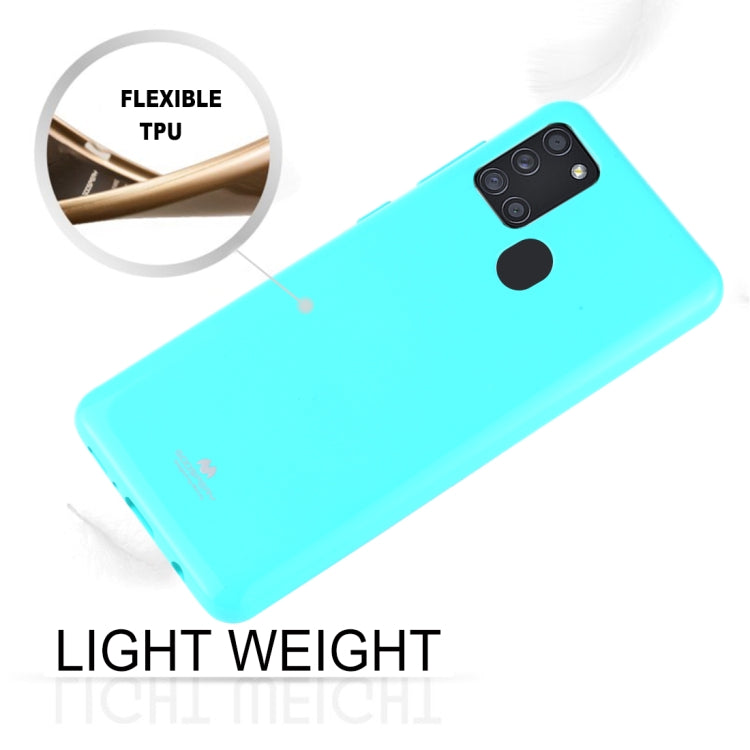 For Samsung Galaxy A21s GOOSPERY JELLY Full Coverage Soft Case(Yellow)