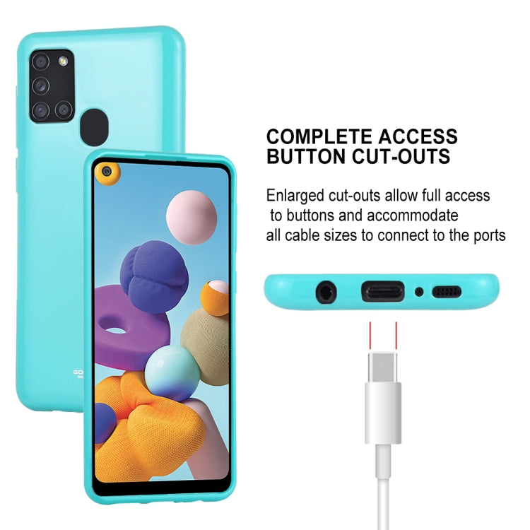 For Samsung Galaxy A21s GOOSPERY JELLY Full Coverage Soft Case(Yellow)