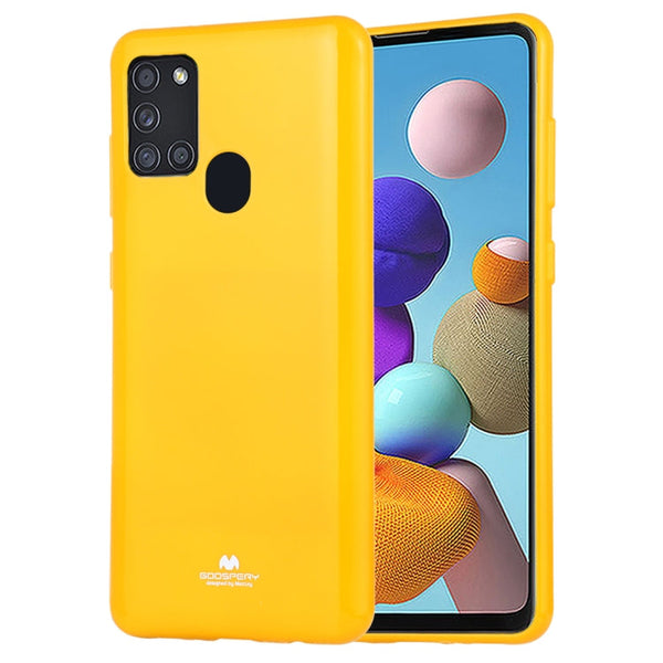 For Samsung Galaxy A21s GOOSPERY JELLY Full Coverage Soft Case(Yellow)