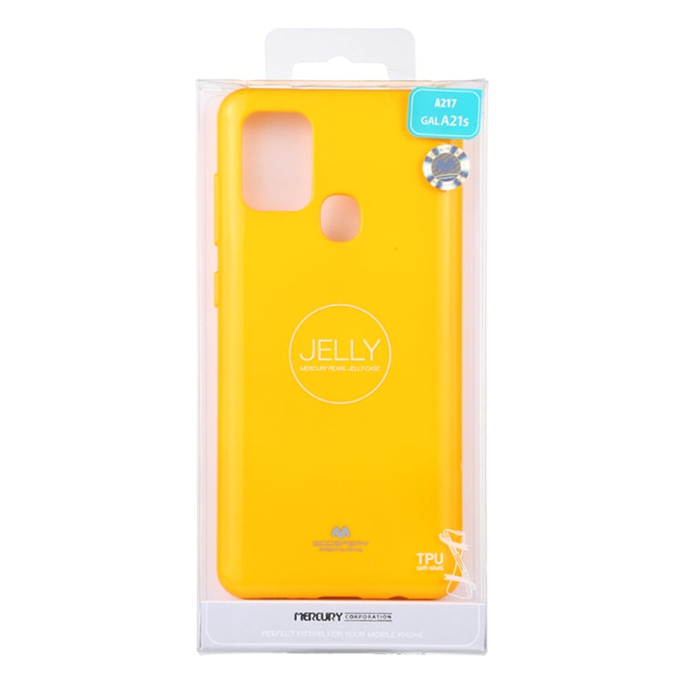 For Samsung Galaxy A21s GOOSPERY JELLY Full Coverage Soft Case(Yellow)
