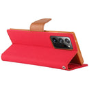 For Samsung Galaxy Note20 Ultra GOOSPERY CANVAS DIARY Canvas Texture Horizontal Flip PU Leather Case, with Holder & Card Slots & Wallet(Red)
