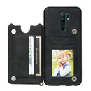 For Xiaomi Redmi Note 8 Pro Mandala Embossed PU + TPU Case with Holder & Card Slots & Photo Frame & Strap(Black)