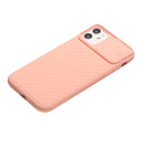 For iPhone 12 Pro Max Sliding Camera Cover Design Twill Anti-Slip TPU Case(Pink)