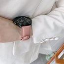 For Samsung Galaxy Watch3 41mm Leather Silver Buckle Watch Band(Light Brown)