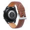 For Samsung Galaxy Watch3 45mm Leather Silver Buckle Watch Band(Light Brown)
