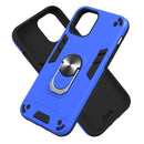 For iPhone 12 / 12 Pro 2 in 1 Armour Series PC + TPU Protective Case with Ring Holder(Dark Blue)