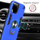 For iPhone 12 / 12 Pro 2 in 1 Armour Series PC + TPU Protective Case with Ring Holder(Dark Blue)