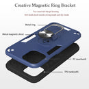 For iPhone 12 / 12 Pro 2 in 1 Armour Series PC + TPU Protective Case with Ring Holder(Dark Blue)