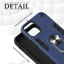 For iPhone 12 / 12 Pro 2 in 1 Armour Series PC + TPU Protective Case with Ring Holder(Dark Blue)